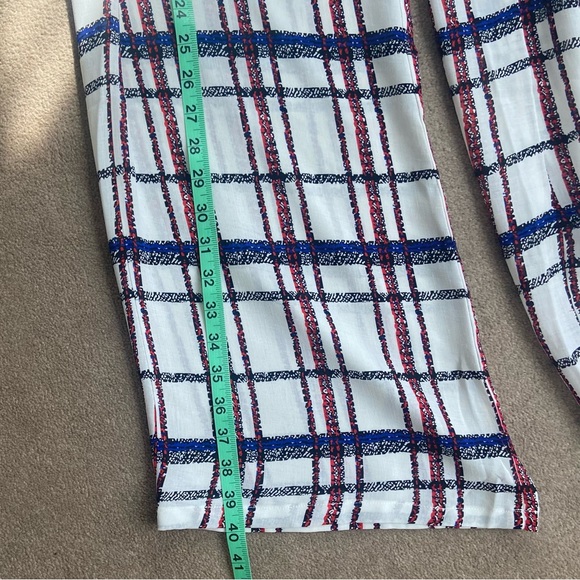 TOV Los Angeles women stripe white stripes polyester pants. Size 42. Used - Picture 7 of 12